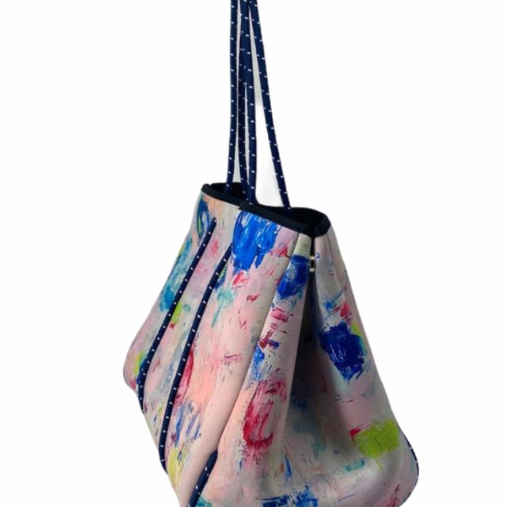 New Parker & Hyde Jenn Thatcher Watercolor Modern Art Neoprene Tote NWOT… - Picture 3 of 7